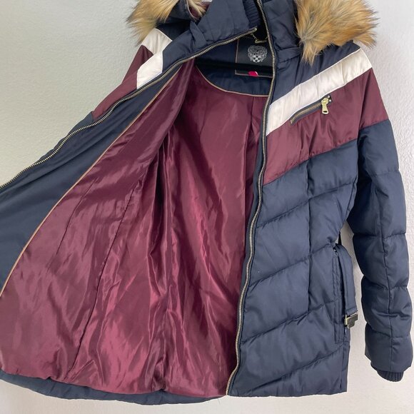 Vince Camuto Womens Medium Faux Fur Hooded Down Feather Fill Coat Puffer Jacket - Picture 16 of 16